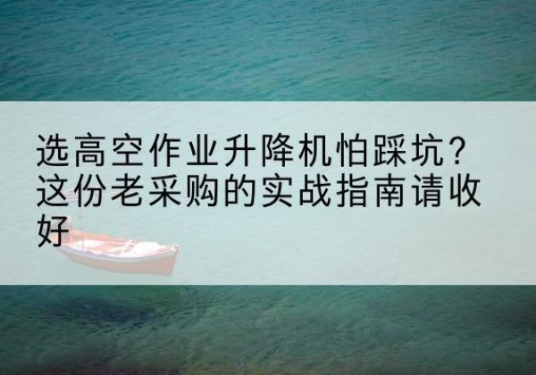 岭东高空作业升降机厂家推荐-选高空作业升降机怕踩坑？这份老采购的实战指南请收好