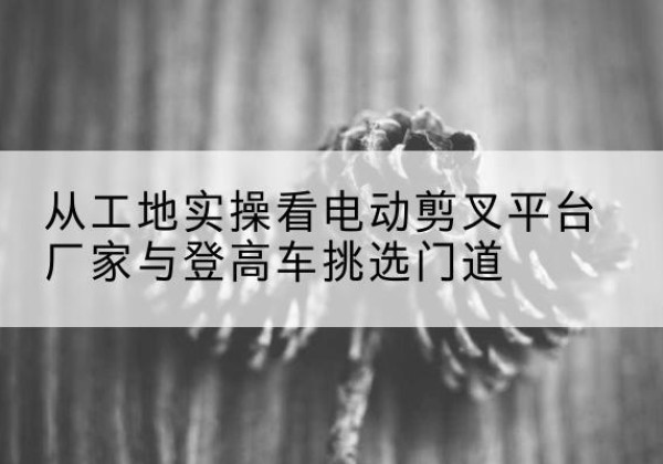 岭东电动剪叉升降平台厂家-从工地实操看电动剪叉平台厂家与登高车挑选门道